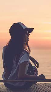 Girl Skate Sea Sunset Cap Iphone 6 Wallpaper Download Iphone Wallpapers Ipad Wallpapers One Stop Downlo Model Poses Photography Sunset Girl Girl Photo Poses