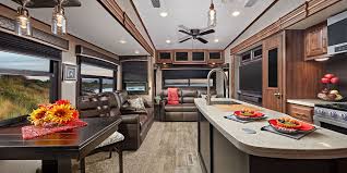 Check out these top four options from keystone, grand design and forest the front living room is designed to easily entertain guests with plenty of seating and a windshield that is great for amazing views. Eagle Fifth Wheel