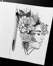 Ball Point Pen Drawing Drawing Floral Sketch Black Pen Drawing Pen Drawing Pen Sketch