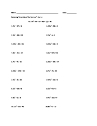 Worksheet by kuta software llc. Factoring Trinomials In The Form Ax 2 Bx C Worksheet 1 By Theresa S Shop