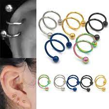 5 Colors Gauge 18g Ball Surgical Steel Double Spiral Twister Barbell Earring Ear Cartilage Rings Tra Ear Cuff Earings Tragus Piercing Jewelry Earings Piercings