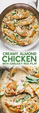 Tons of tender chicken and gravy make an amazing dinner while being so easy to prepare. Creamy Almond Chicken With Rice Pilaf Recipe Little Spice Jar