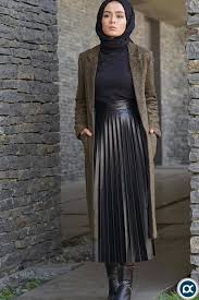 Hijab Winter Hijabwinter Pileli Tesettur Deri Etek Modelleri Modest Fashion Hijab Stylish Hijab Muslim Fashion Outfits