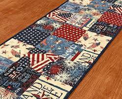 Patriotic Quilted Table Runner Americana Table Runner 4th Of Etsy Patriotic Decorations Patriotic Quilts Quilted Table Runner