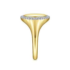 Signet rings were once used as a stamp of sorts, designed with your family crest, signature or monogrammed initials embedded on the front. 14k Yellow Gold Pinky Signet Ring With Diamond Halo Lr51521y45jj Gabriel Co