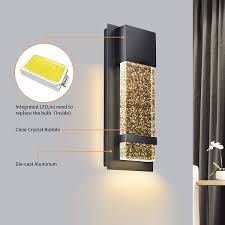 Modern integrated led outdoor lights. Buy Modern Wall Sconce Partphoner Led Wall Light With Crystal Bubble Glass Modern Porch Light Outdoor Indoor Wall Fixture 12w Lumen 3000k For Doorway Garden Hallway Patio Living Room Online In Vietnam