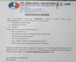 Saat ini kami membutuhkan driver yang akan ditempatkan di area… Lowongan Kerja 2019 Pt Asia Raya Rekatama Di Tanjung Morawa Loker Medan Desember 2019