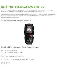 Hard Reset SONIM XP5300 Force 3G ...