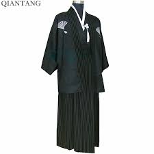Black And White Kimono For Men Black Japanese Men S Kimono With Obi Hot Sale Traditional Stage Performance Dance Yukata Convention Cos Samurai Clothing Male Kimono National Clothes