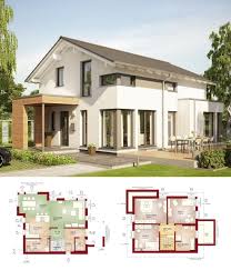 Einfamilienhaus Modern Haus Edition 1 V3 Bien Zenker Fertighaus Bauen Satteldach Grundriss Offen Kuche Mit K Fertighaus Bauen Moderne Hauser Vordach Modern