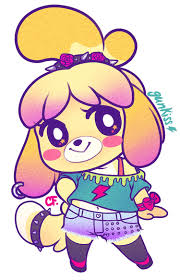 Pastel Goth Isabelle By Camifortuna On Deviantart Animal Crossing Fan Art Animal Crossing Characters Animal Crossing