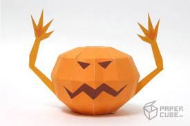 Du papier journal environ un mètre de corde de l'eau 1/2 tasse de farine une cuillère d'huile pour huiler le ballon de la peinture : Citrouille En Papier Special Halloween Paper Toy Fr Citrouille En Papier Origami Facile Halloween Modeles En Papier