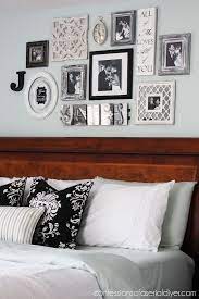 This photo gallery wall is the most modern and unique gallery wall out there! Bedroom Gallery Wall A Decorating Challenge Confessions Of A Serial Do It Yourselfer Master Bedroom Wall Decor Wall Decor Bedroom Gallery Wall Bedroom