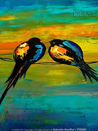 Birds Sitting On A Wire Painting Abstract Painting Art Acrylic Painting Large By Gabrielastauffer Abstractartpaintingsacrylic Abstract Art Painting Abstract Art Painting Diy Abstract Painting