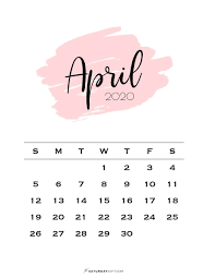 Cute Free Printable April 2021 Calendar Saturdaygift In 2020 Calendar Design Calendar Wallpaper Daily Planner Pages