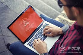 3 Free Photorealistic Psd Mockups Of The Macbook Pro At Street Easy To Use Because Of Smart Layers Ready To Present Macbook Mockup Mockup Free Psd Mockup Psd