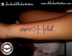 Tattoo Blacktattoo Heartbeat Beat Heart Mom Dad Love Cute Simple Tattoosonhand Tattoosinrajkot Rajkot Dad Tattoos Mom Tattoos Mom Tattoo Designs