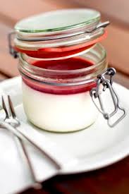 Honey Mascarpone Panna Cotta With Pomegranate Syrup In A Jar Mason Jar Meals Mason Jar Desserts Food