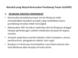 3.maklumat untuk dihubungi (telefon, alamat). Kemasukan Pendatang Tanpa Izin Pati