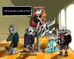Dusttale X Horrortale X Negativetale X Underswap X Underfell Sans Who Wants To Fight First Undertale Funny Undertale Cute Undertale Comic