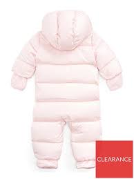 Ralph Lauren Baby Girls Padded Snowsuit Pink Very Co Uk