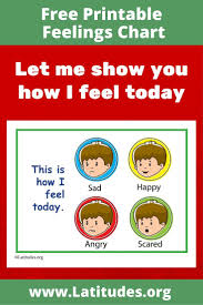 free feelings chart this is how i feel today simple