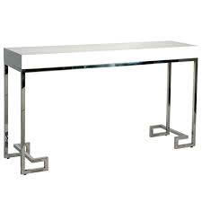 Worlds Away Barsanti Stainless Steel White Lacquer Console Home Decor Home Decor Accessories Modern Furniture