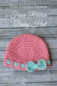 Faux Ribbon Baby Hat Whistle And Ivy Crochet Patterns Crochet Baby Patterns Baby Girl Crochet