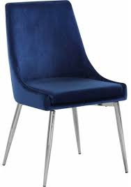 Blue Velvet Accent Chair Silver Toothpick Legs Set Of 2 Tufted Dining Chairs Velvet Dining Chairs Dining Chairs