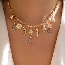 Katie Moon Star Necklace Love Stylize Star And Moon Necklace Star Necklace Moon Accessories