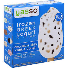 Find out if your favorite yogurt's a fraud everyone's going gaga for the greek stuff: Yasso Frozen Greek Yogurt Bars Chocolate Chip Cookie Dough 4 Ct Sandwiches Bars Midtown Fresh