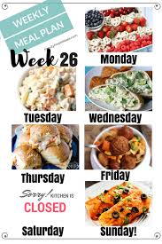 I would love to send you a notice when new recipes and menus are added, please click here to subscribe for free. Easy Weekly Meal Plan Week 26 Family Fresh Meals