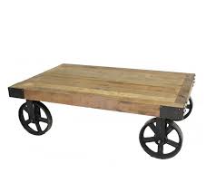 Hand crafted, shanty2chic inspired side table & wine rack for the living room!! Industrial Mill Cart Coffee Table Farmhouse And Cottage