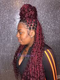 Black And Burgundy Bohemian Box Braids Dc Braider Nikki Braiderqueen Instagram Photos And Videos Hair Styles Box Braids Styling Burgundy Box Braids