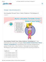 (artikel lain tentang kunci jawaban buku tematik kelas 4 klik link). Halaman 59 64