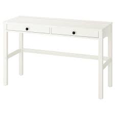Hemnes Desk With 2 Drawers White Stain 47 1 4x18 1 2 Ikea Main parts flexible storage options include a drawer and 2 open shelves that offer room for a cpu, writing supplies and paper.