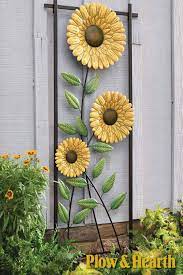 Sunflower Trellis Makes A Bold Statement Sunflower Wall Decor Sunflower Garden Unique Garden Art