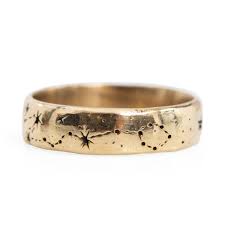 Narrow Written In The Stars Ring Rose Engagement Ring 14k Engagement Ring Unique Rings