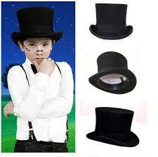 Black Child Steampunk Hat Diy Kids Mad Hatter Top Hat Vintage Boy Girl Traditional Wool Fedoras Hat Uncle Sam Bea Mad Hatter Top Hat Steampunk Hat Hats Vintage