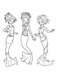 Cute kawaii unicorn cat mermaid in ice cream. Three Cute Mermaids In Funky Costume Coloring Page Mermaid Coloring Pages Barbie Coloring Pages Mermaid Coloring