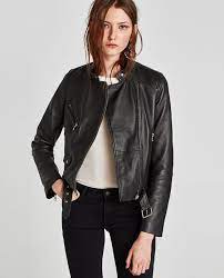 Image 5 Of Leather Motorcycle Jacket From Zara Leather Motorcycle Jacket Jackets For Women Jackets
