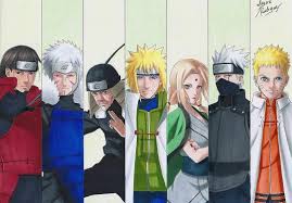 All Hokages From Right To Left Hashirama Tobirama Sarutobi Minato Tsunade Naruto Animasi Tutorial Manga Seni Anime