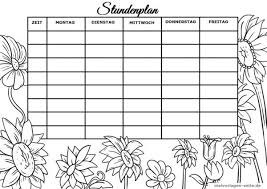 Du musst nur noch einen persönlichen text hinzufügen. Stundenplan Vorlage Blumen Kostenlose Ausmalbilder Stundenplan Vorlage Stundenplan Planer