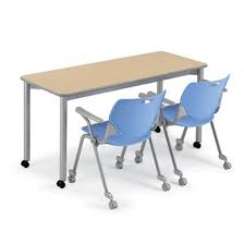 These Tables Could Be Along Side The Windows Then Moved Over To The Center Of The Library When Needed For Class Rectangle Table Classroom Desk Student Desks