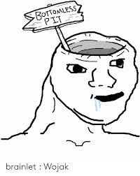 Find the newest small brain meme meme. Brainlet Wojak Png