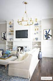 Spring Living Room Decorating Blue White Citrineliving White Walls Living Room Spring Living Room Spring Living Room Decor