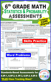 6th Grade Statistics Probability Assessments 6 Sp Common Core Digital Secondary Math Common Core First Year Teaching