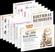Read on for some hilarious trivia questions that will make your brain and your funny bone work overtime. 1958 Birthday Pack Special 60th Birthday Free Party Games