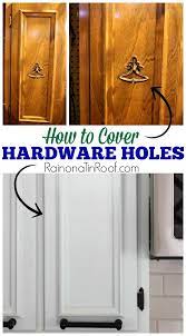 While this will fill the upper open space, it also means that lower shelves can become too high. How To Cover Old Hardware Holes