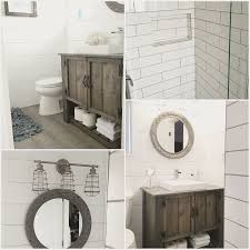 Rustic Bathroom Vanity Diy White Subway Tile Shiplap Bathroom Rusticmeadows Rustic Bathroom Vanity Diy Diy Bathroom Vanity Neutral Bathroom Decor